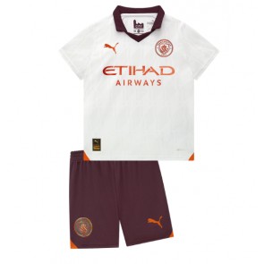 Manchester City Replika Babytøj Udebanesæt Børn 2023-24 Kortærmet (+ Korte bukser)